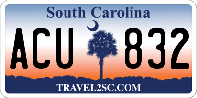 SC license plate ACU832