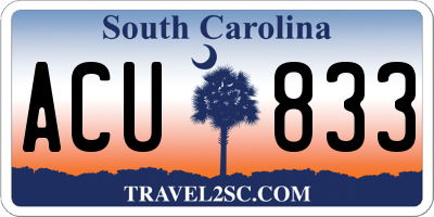 SC license plate ACU833
