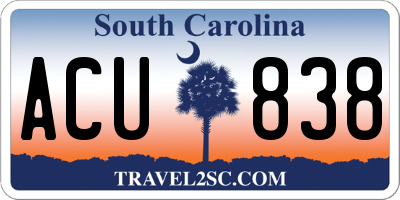 SC license plate ACU838
