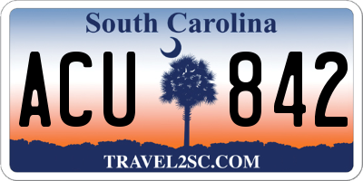 SC license plate ACU842