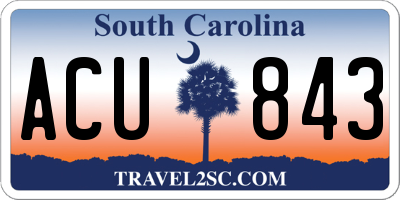 SC license plate ACU843