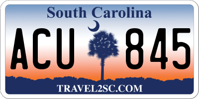 SC license plate ACU845