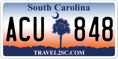 SC license plate ACU848