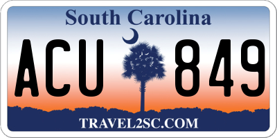 SC license plate ACU849