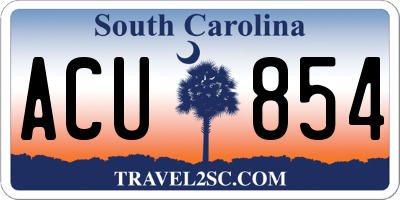SC license plate ACU854
