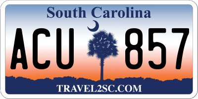 SC license plate ACU857