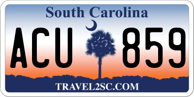 SC license plate ACU859