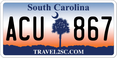SC license plate ACU867