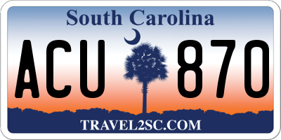 SC license plate ACU870