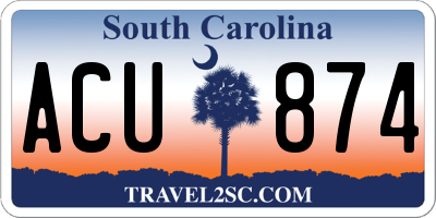 SC license plate ACU874