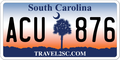 SC license plate ACU876
