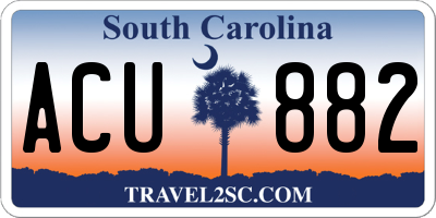 SC license plate ACU882