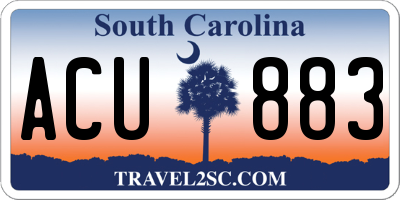 SC license plate ACU883