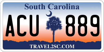 SC license plate ACU889
