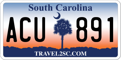 SC license plate ACU891