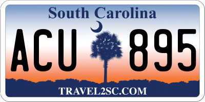 SC license plate ACU895