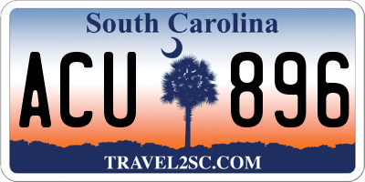 SC license plate ACU896