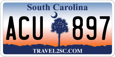 SC license plate ACU897