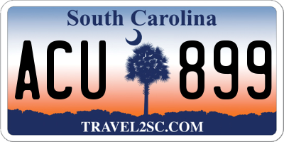 SC license plate ACU899