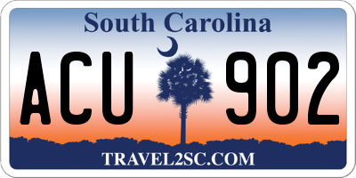 SC license plate ACU902