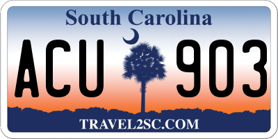 SC license plate ACU903