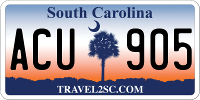 SC license plate ACU905