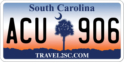 SC license plate ACU906