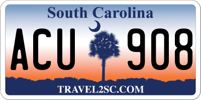 SC license plate ACU908