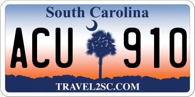 SC license plate ACU910