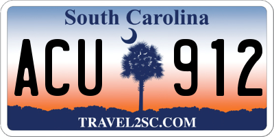SC license plate ACU912