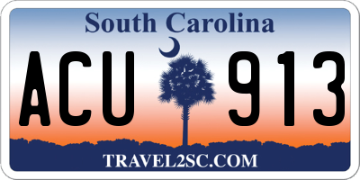 SC license plate ACU913