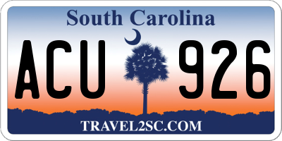 SC license plate ACU926