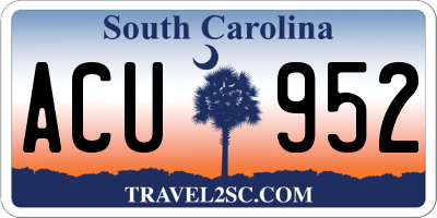 SC license plate ACU952