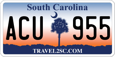 SC license plate ACU955
