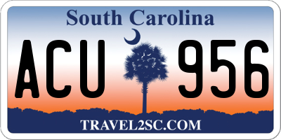 SC license plate ACU956