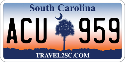 SC license plate ACU959