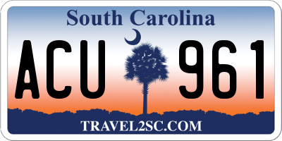 SC license plate ACU961