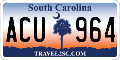 SC license plate ACU964