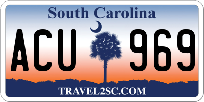 SC license plate ACU969