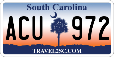 SC license plate ACU972