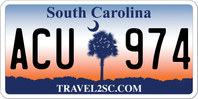 SC license plate ACU974