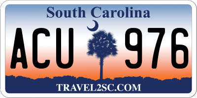 SC license plate ACU976