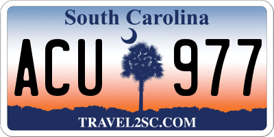 SC license plate ACU977