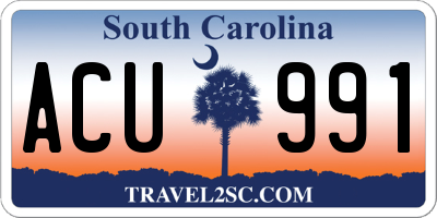 SC license plate ACU991