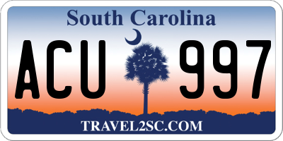 SC license plate ACU997