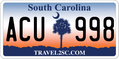 SC license plate ACU998