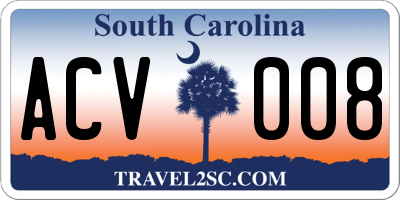 SC license plate ACV008