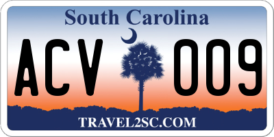 SC license plate ACV009