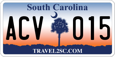 SC license plate ACV015