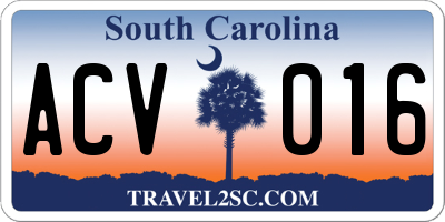 SC license plate ACV016